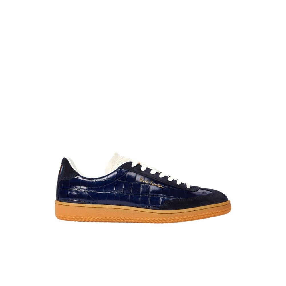 Paul Smith Navy Croc-Emboss 'Como' Trainers Size 9
